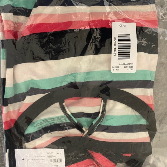 Lane Bryant, Livi Activewear striped tank top, with keyhole back. 18/20 - Picture 2 of 3